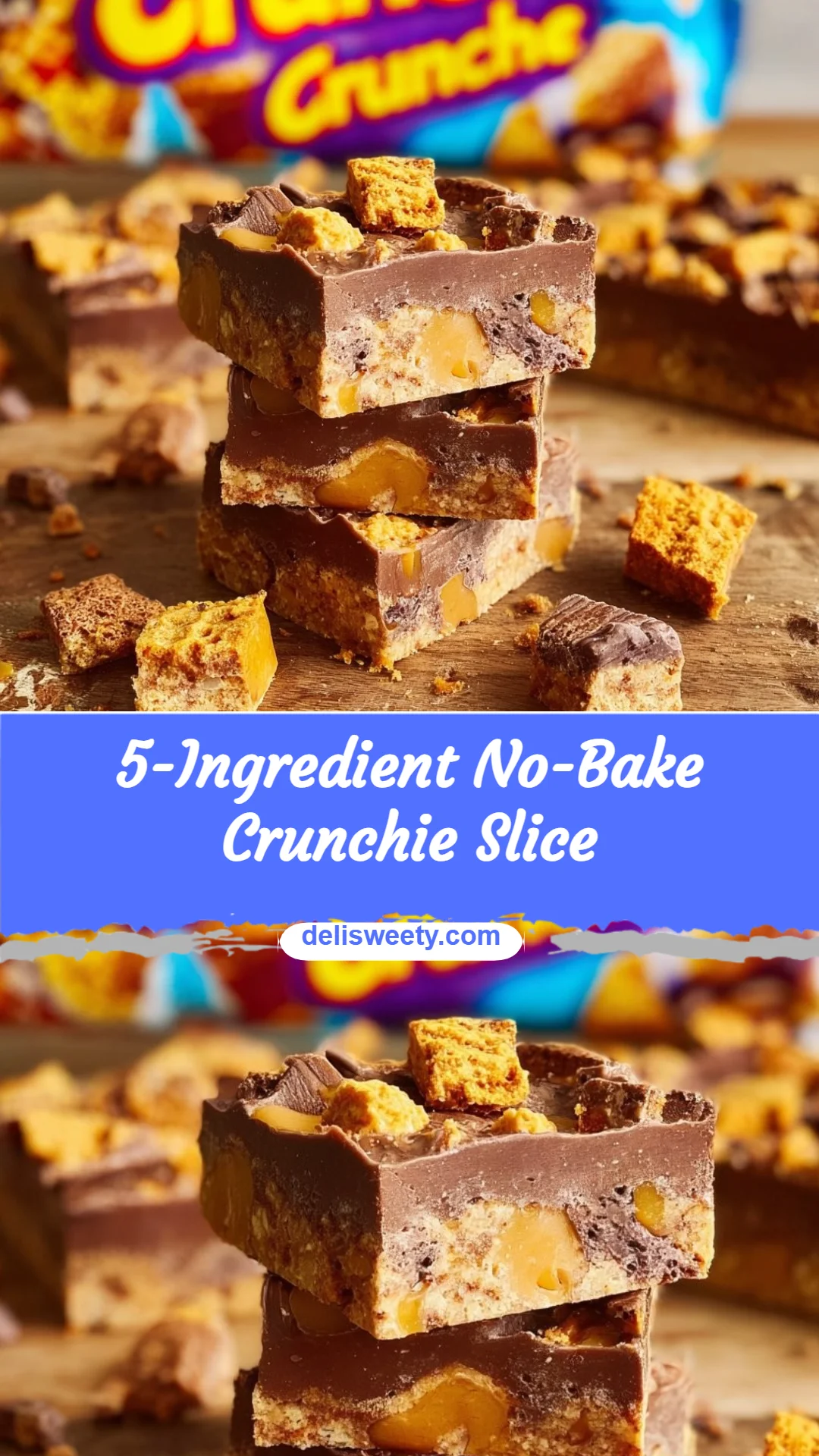 5-Ingredient No-Bake Crunchie Slice