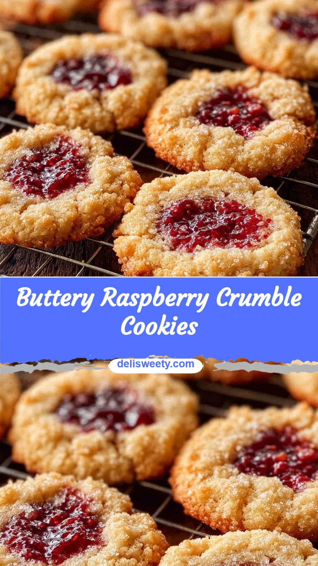 Buttery Raspberry Crumble Cookies