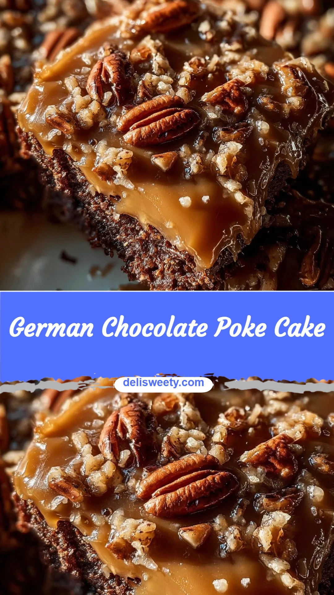 German Chocolate Poke Cake