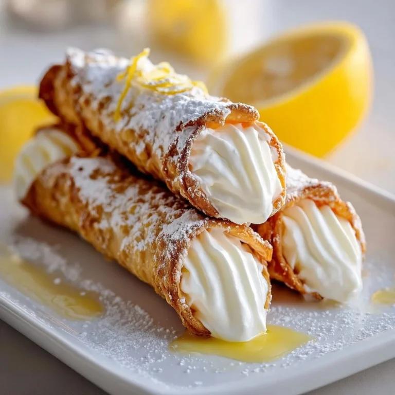 Delicious Lemon Meringue Pie Cannoli with creamy filling and meringue topping