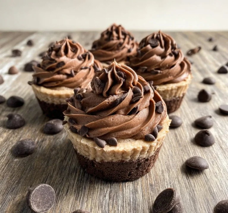 Mini triple chocolate cheesecakes garnished with chocolate shavings on a platter