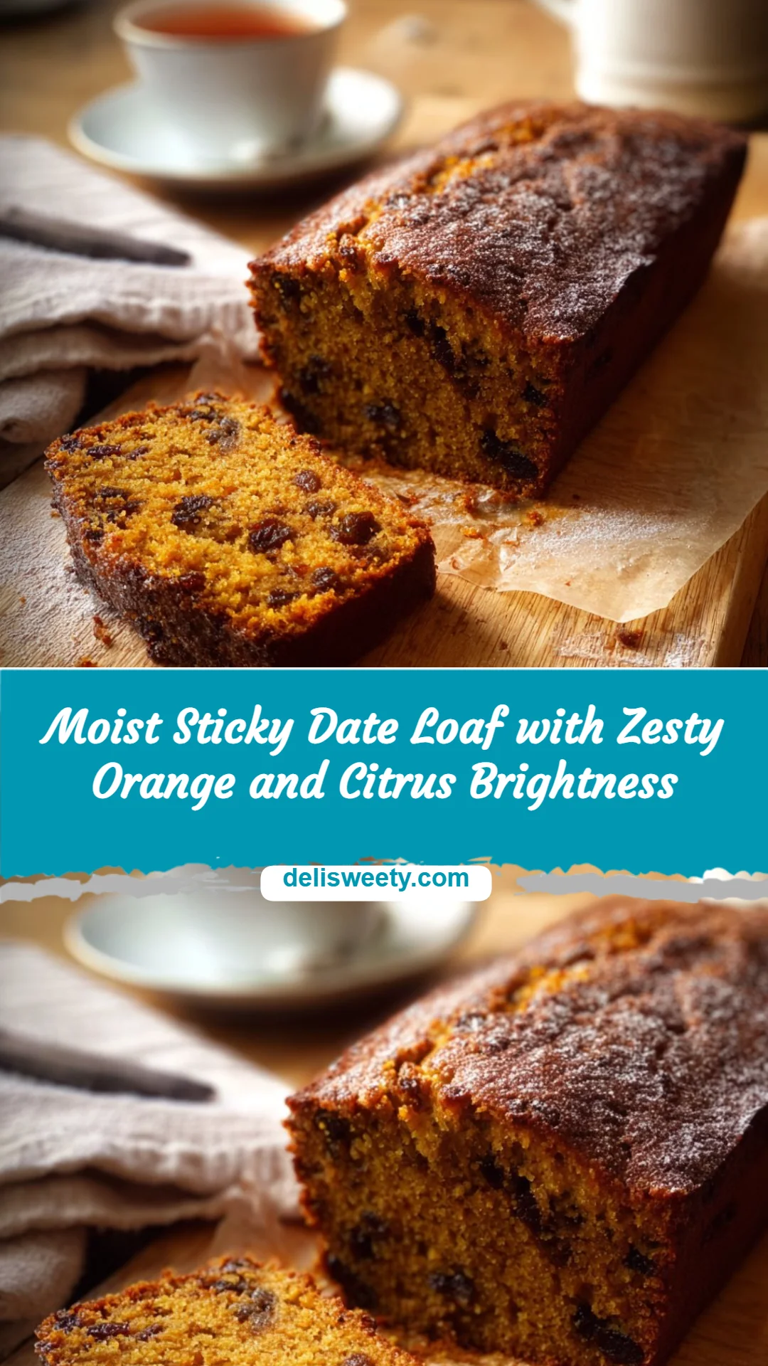 Moist Sticky Date Loaf with Zesty Orange and Citrus Brightness