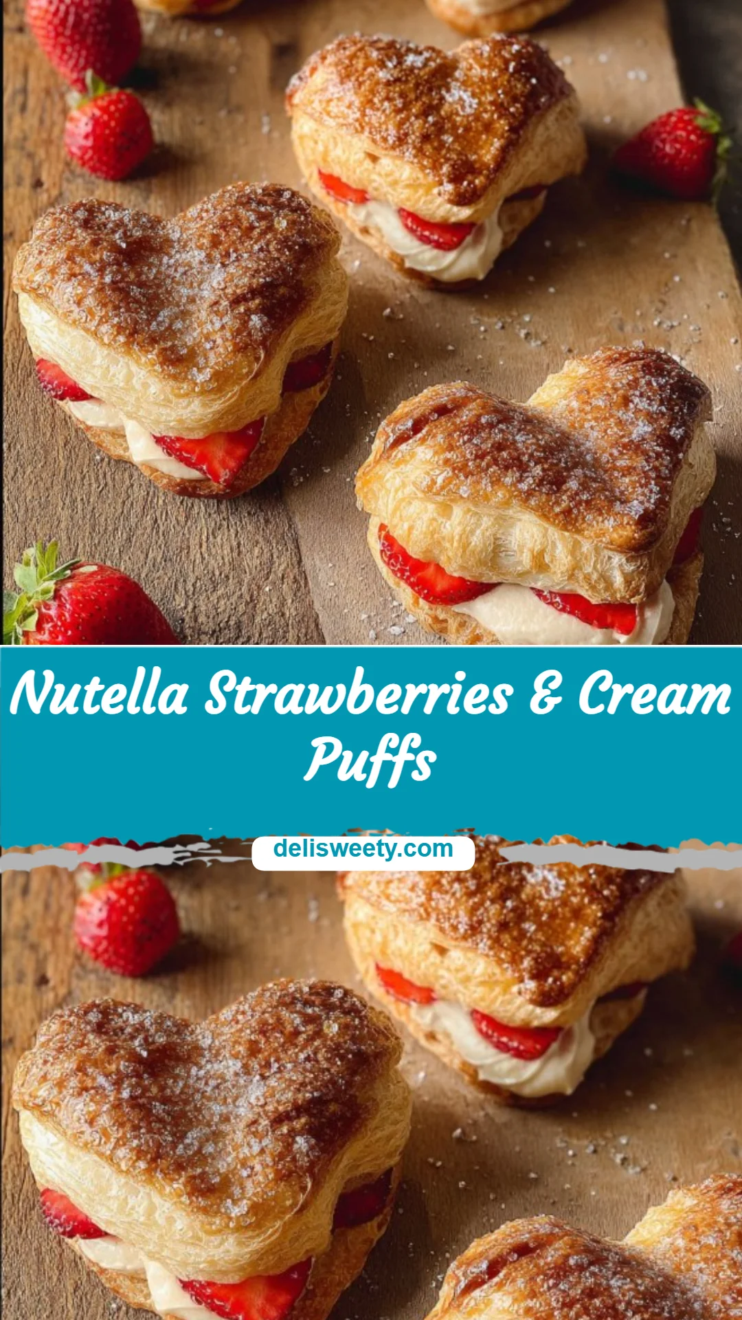 Nutella Strawberries & Cream Puffs