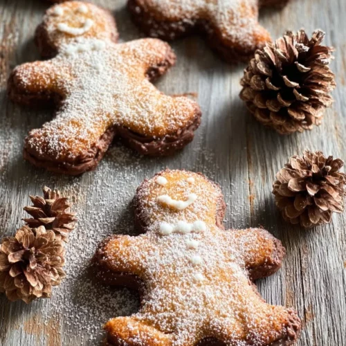 Nutella stuffed pastry gingerbread men on a festive plate