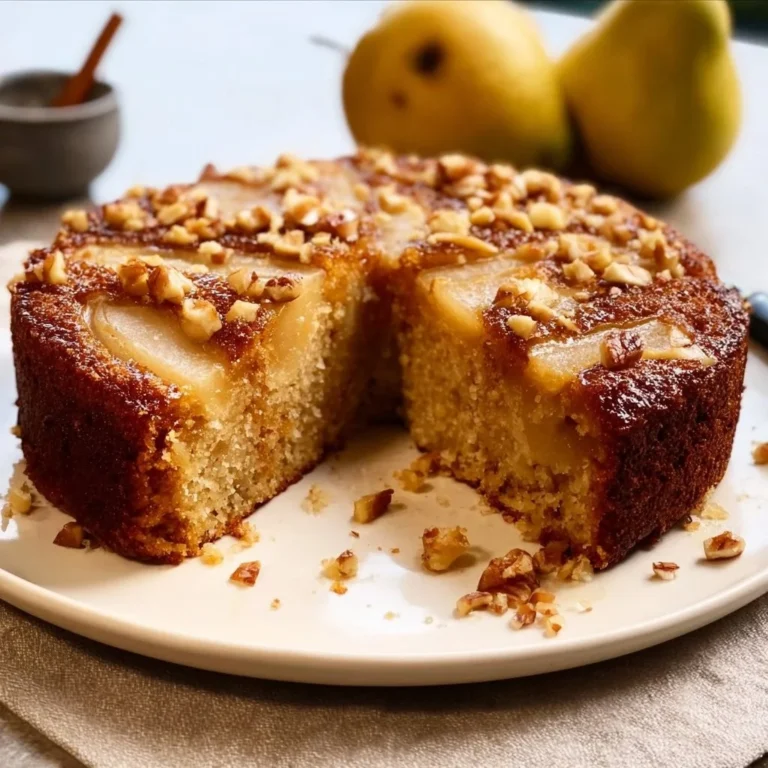 Delicious homemade Pear and Ginger Cake with fresh ingredients and spices.