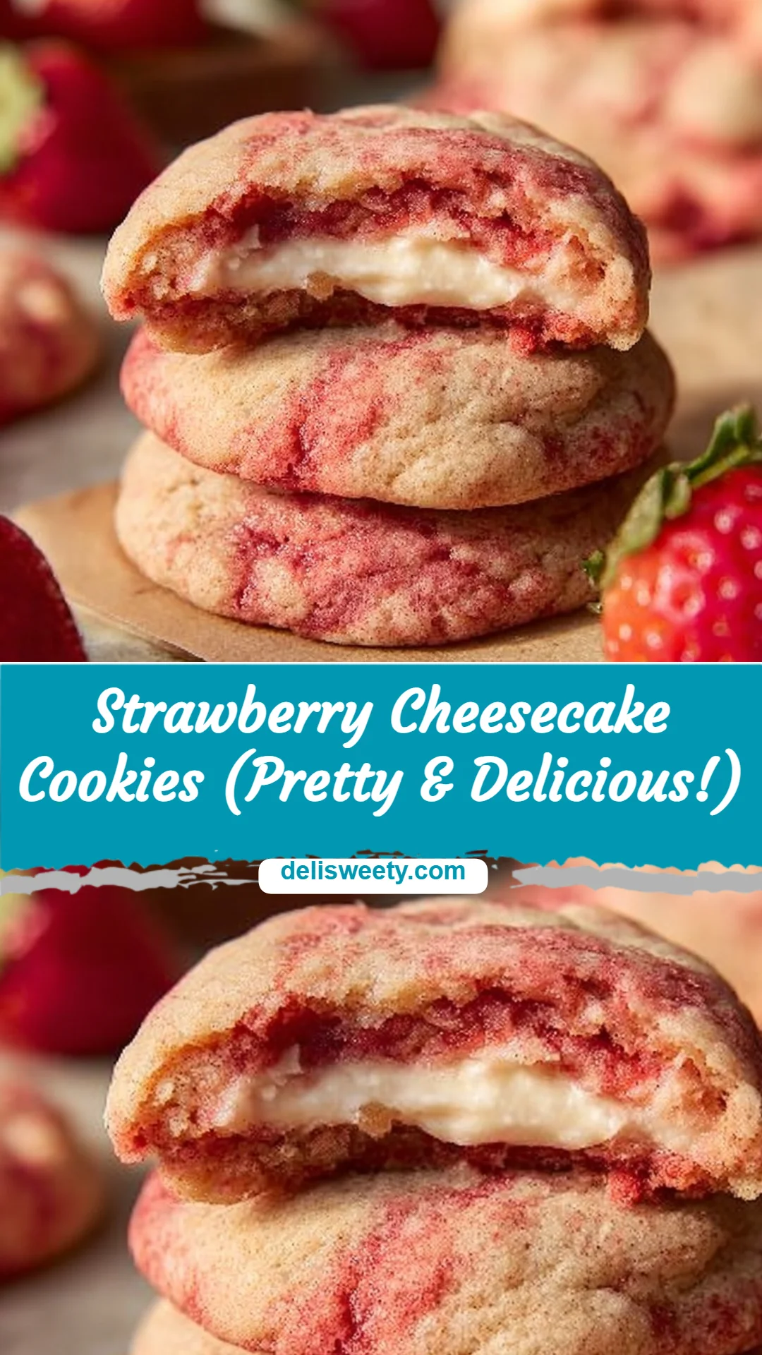 Strawberry Cheesecake Cookies (Pretty & Delicious!)