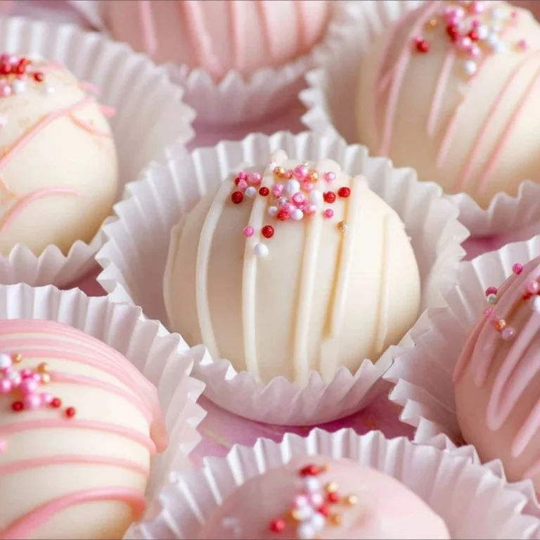 Delicious Valentine's Day truffles in heart-shaped box