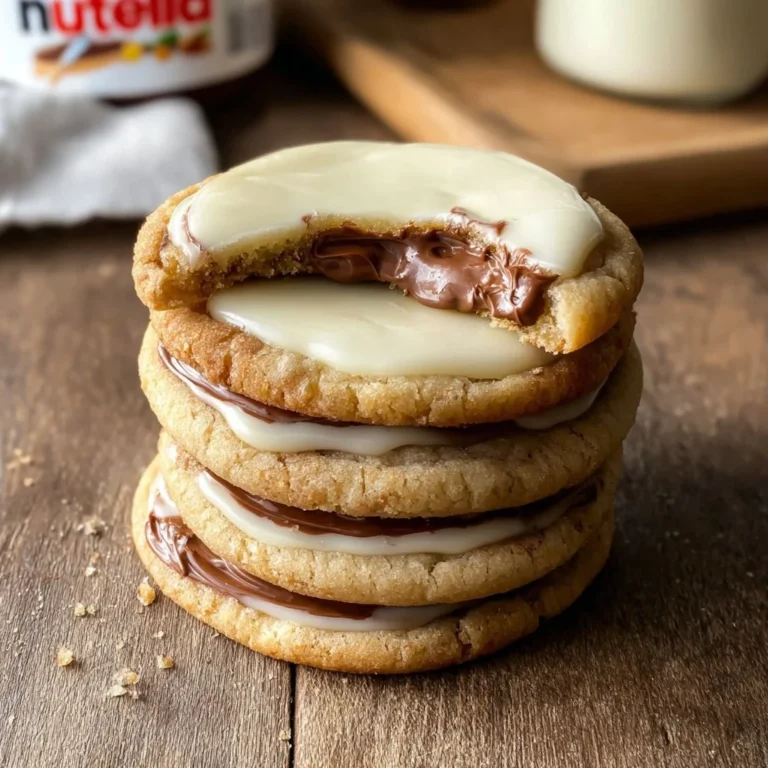 Delicious white chocolate Nutella cookies on a baking tray
