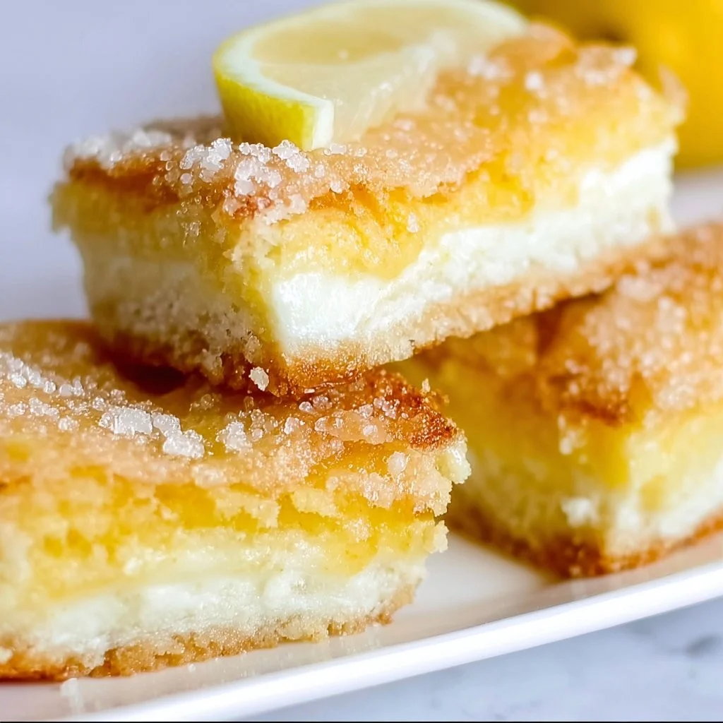 Delicious Lemon Cream Cheese Bars with a creamy topping and vibrant lemon zest