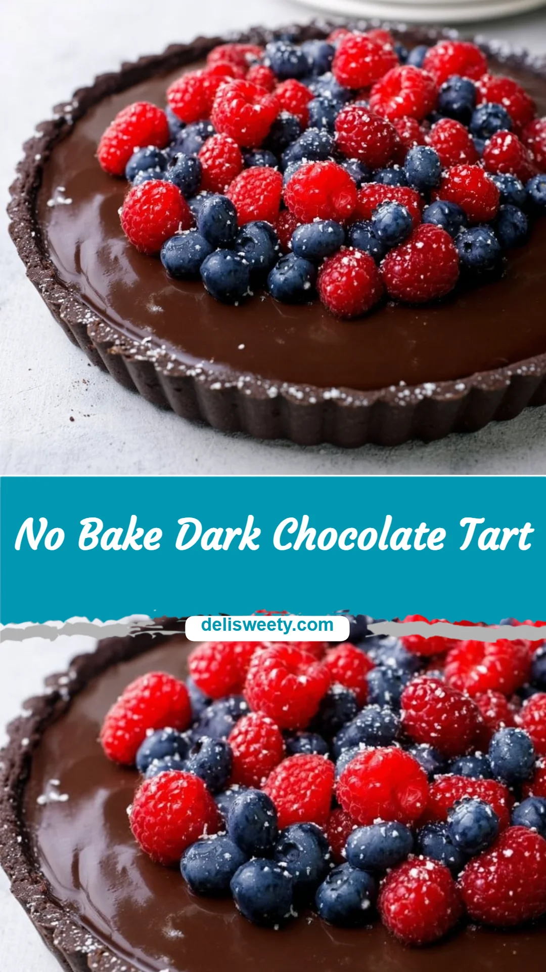 No Bake Dark Chocolate Tart