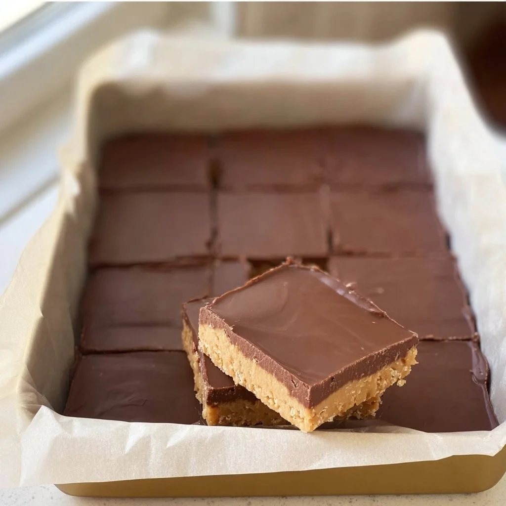 Delicious Chocolate Peanut Butter Treats ready to enjoy as a sweet snack.