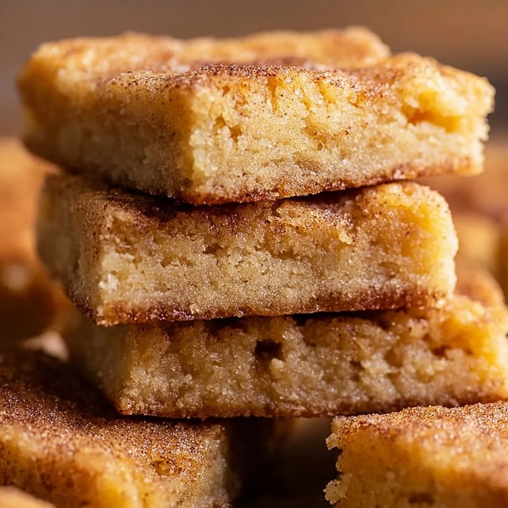 Delicious Cinnamon Sugar Blondies served on a plate