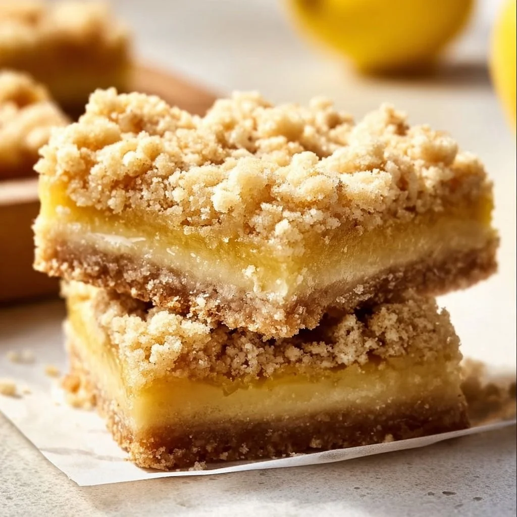 Delicious lemon crumb bars with a crumbly topping and lemon filling