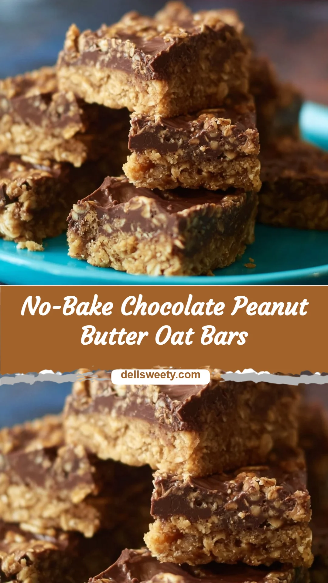 No-Bake Chocolate Peanut Butter Oat Bars