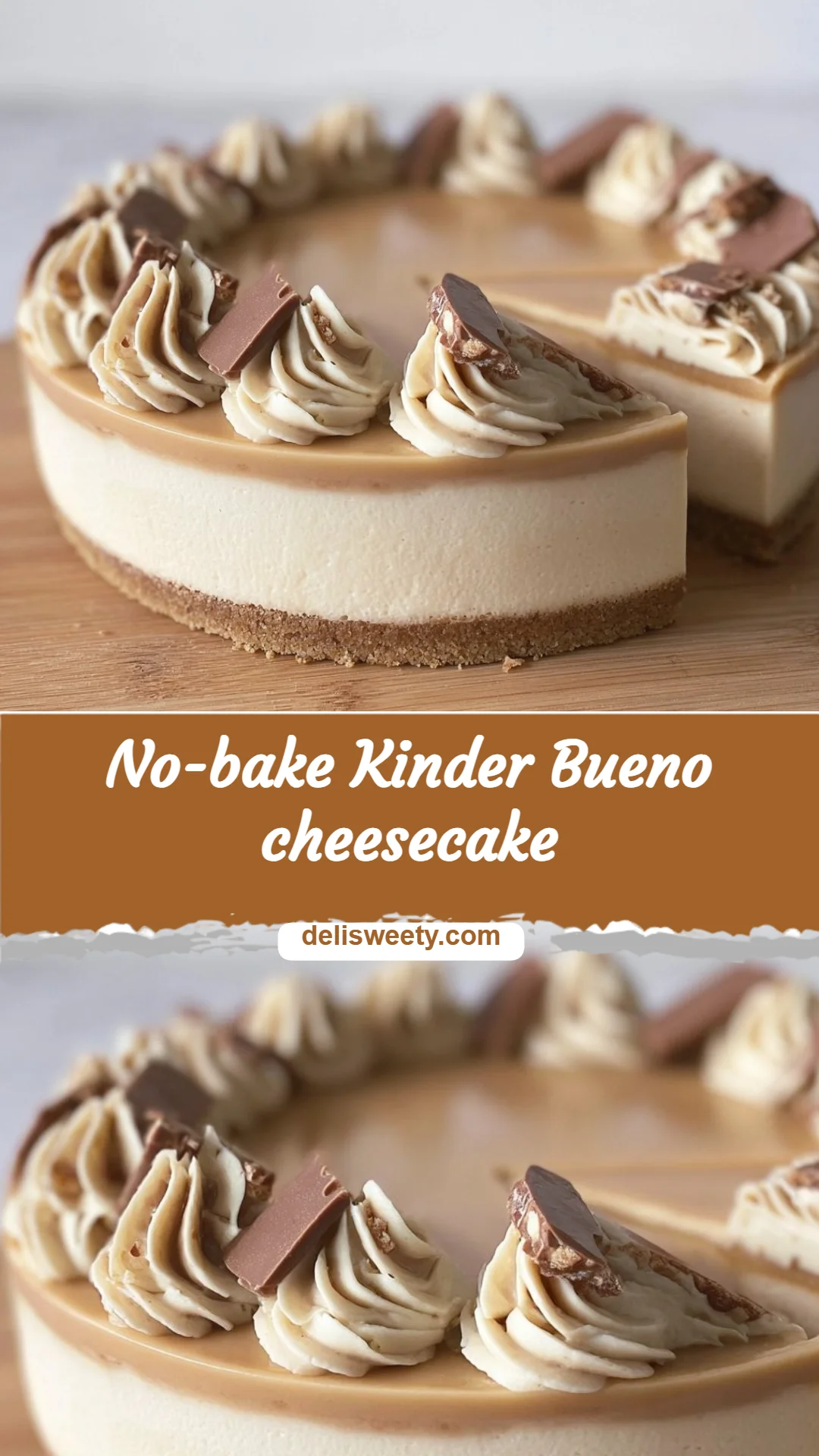 No-bake Kinder Bueno cheesecake