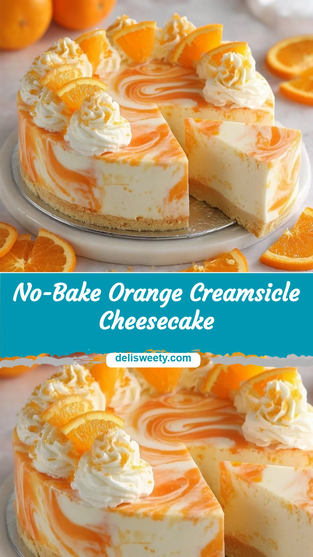 No-Bake Orange Creamsicle Cheesecake