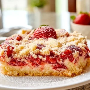 Delicious Strawberry Cheesecake Dump Cake served on a plate