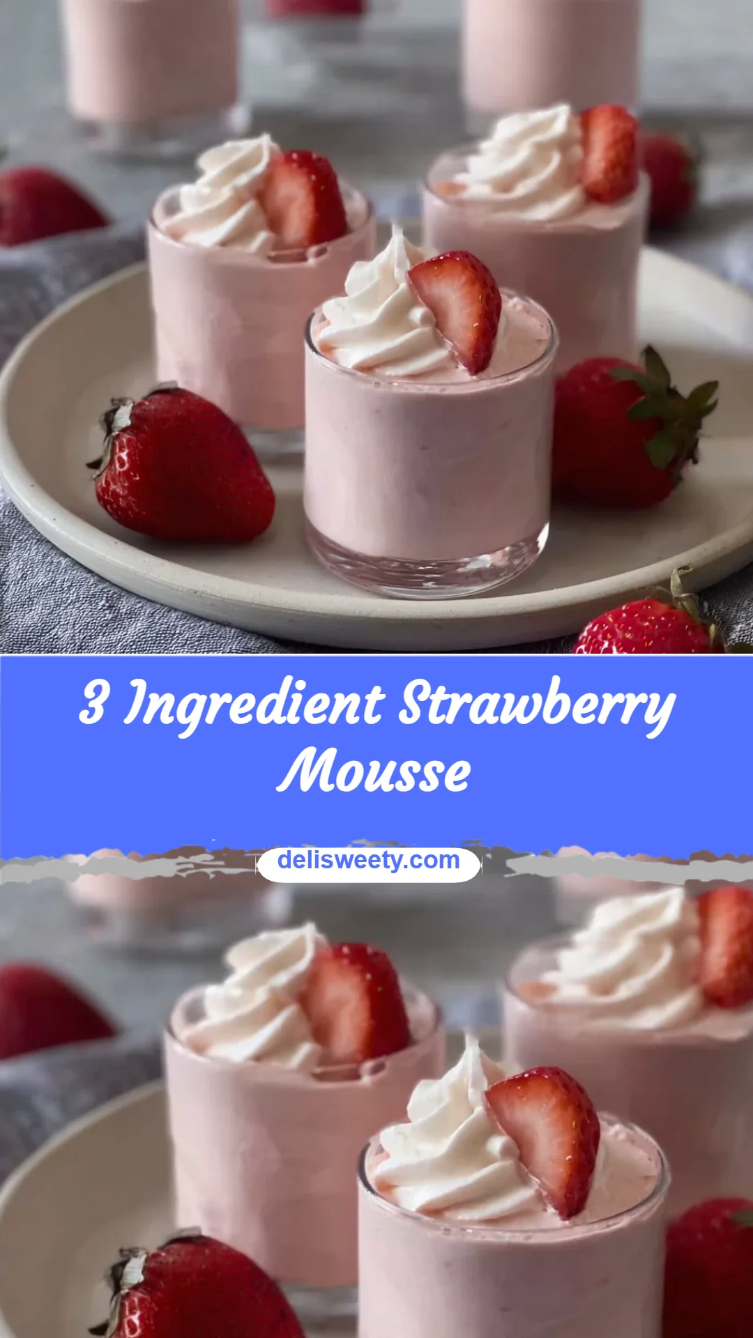 3 Ingredient Strawberry Mousse