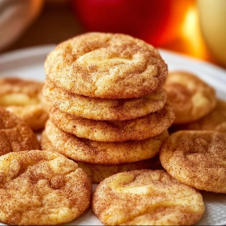 Soft and chewy Apple Cinnamon Snickerdoodles cookies with cinnamon sugar coating