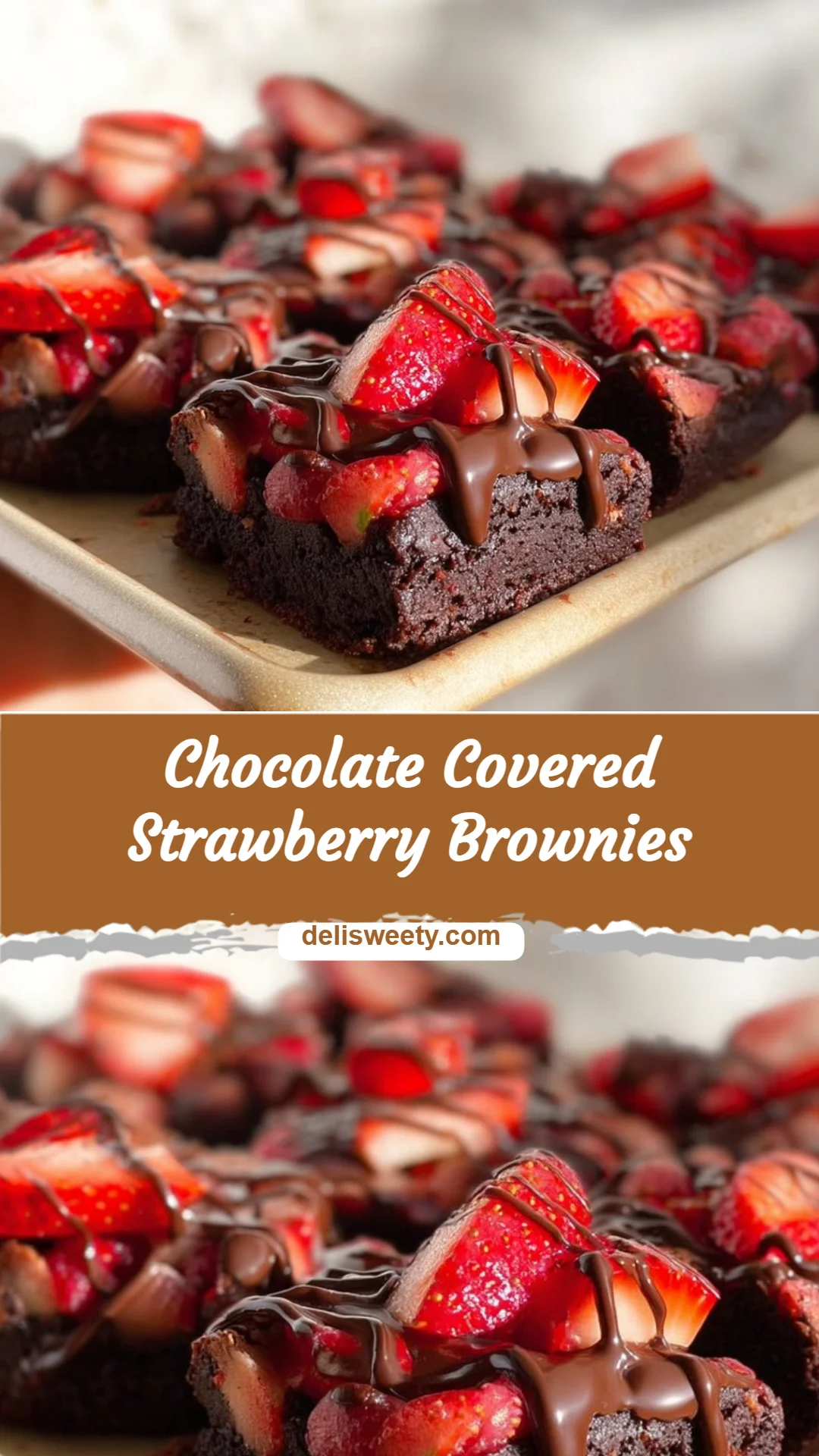 Chocolate Covered Strawberry Brownies