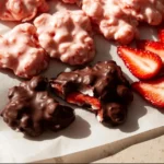 Chocolate strawberry yogurt clusters recipe with a delicious topping