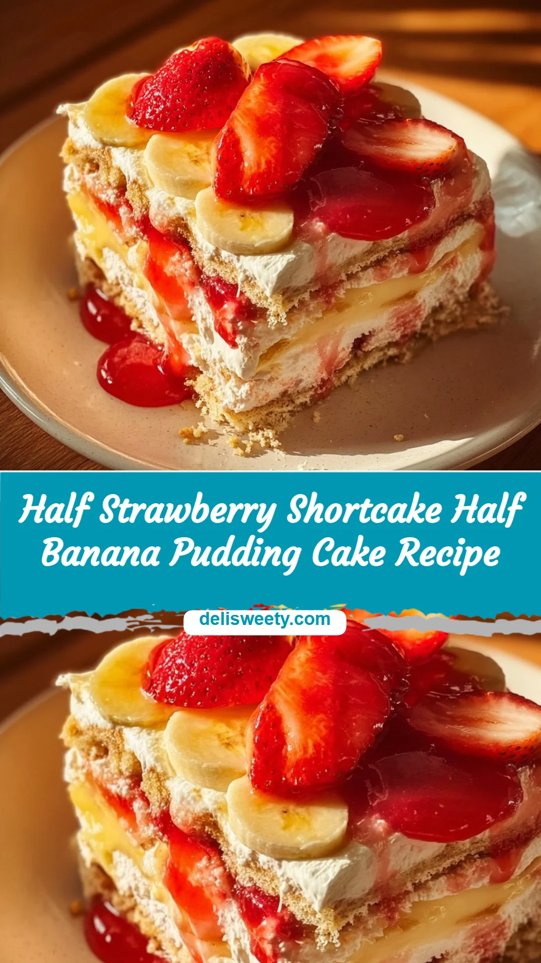 Half Strawberry Shortcake Half Banana Pudding Cake Recipe
