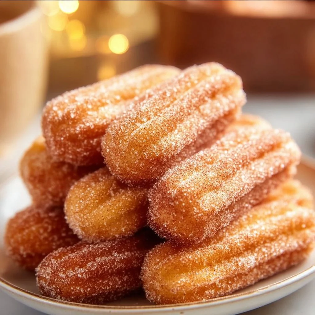 Healthy baked churro bites served in a bowl, perfect for a guilt-free snack.
