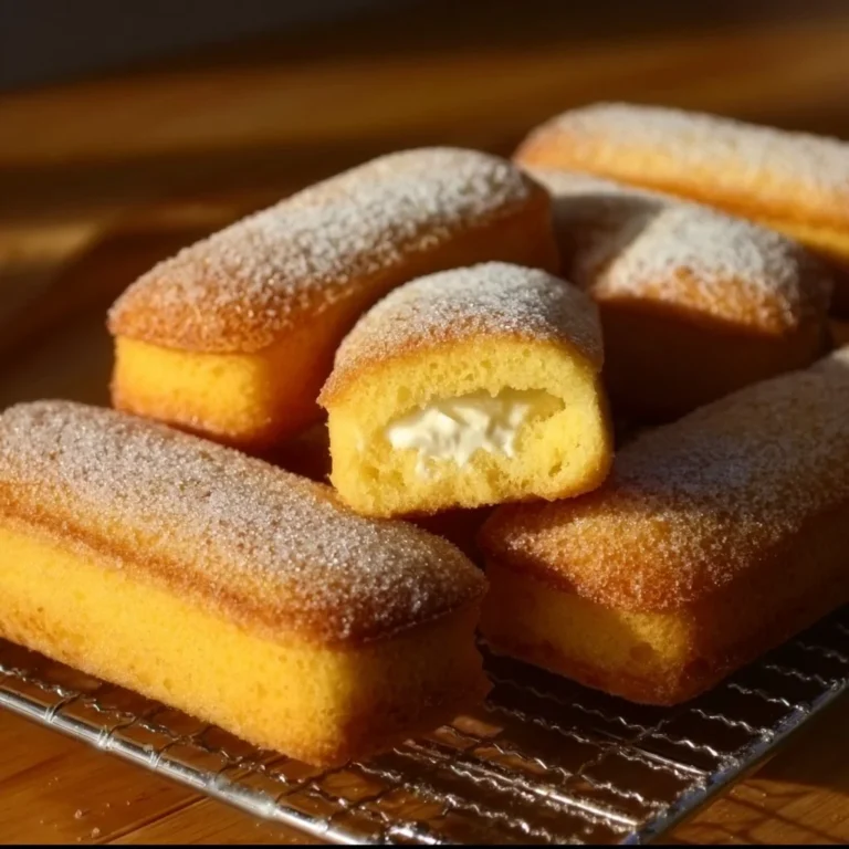 Delicious homemade Twinkies with cream filling on a plate
