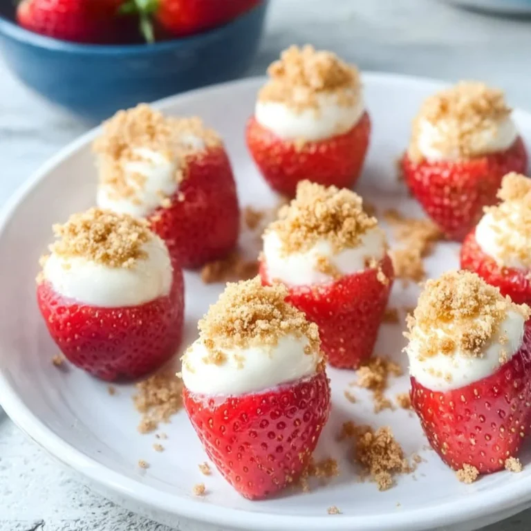 No Bake Strawberry Cheesecake Bites ready to serve on a plate