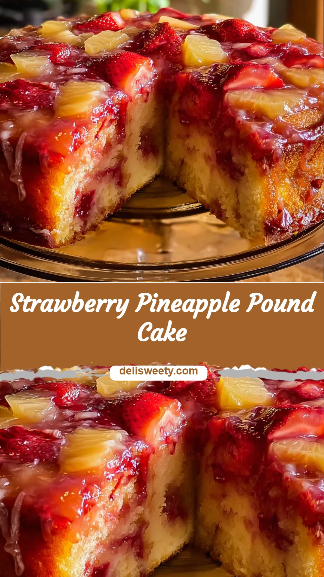 Strawberry Pineapple Pound Cake